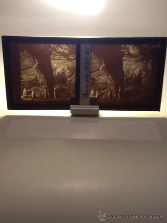 Alte Fotografie: Placa Estereoscopica Cristal (Foto Pessebre 1950)