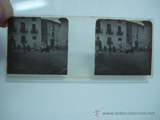 Antique Photography: Fotografia Estereoscopica Procesi&oacute;n con Cura y Monaguillos .CULLERA  A&ntilde;o 1920s - Cristal Positivado