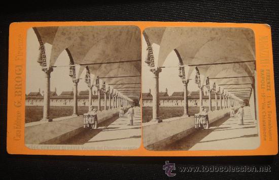 Fotografia antiga: FOTOGRAFIA ESTEREOSCOPICA DE ITALIA-CERTOSA DI PAVIA