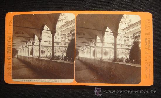 Fotografia antiga: FOTOGRAFIA ESTEREOSCOPICA DE ITALIA-CERTOSA DI PAVIA