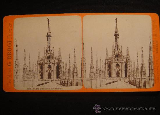 Fotografia antiga: FOTOGRAFIA ESTEREOSCOPICA DE ITALIA-CATEDRAL DE MILAN