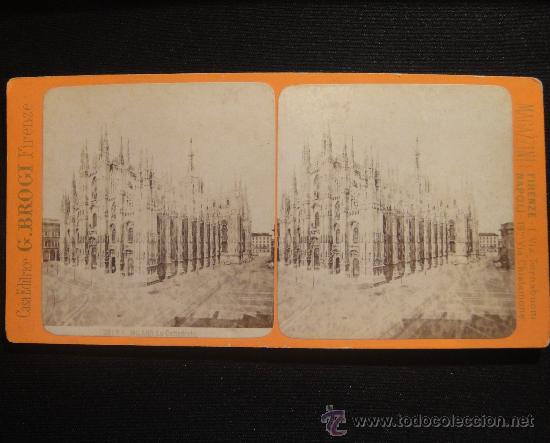 Fotografia antiga: FOTOGRAFIA ESTEREOSCOPICA DE ITALIA-CATEDRAL DE MILAN