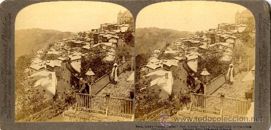 Fotografia antiga: INDIA BELLA IMAGEN ESTEREOSC&Oacute;PICA CIUDAD DE SIMLA