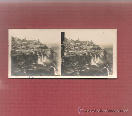 Fotografia antiga: 01465 fotografia estereoscopica original  TIVOLI CASCATELLES prox 1920 ,6* 13 cm