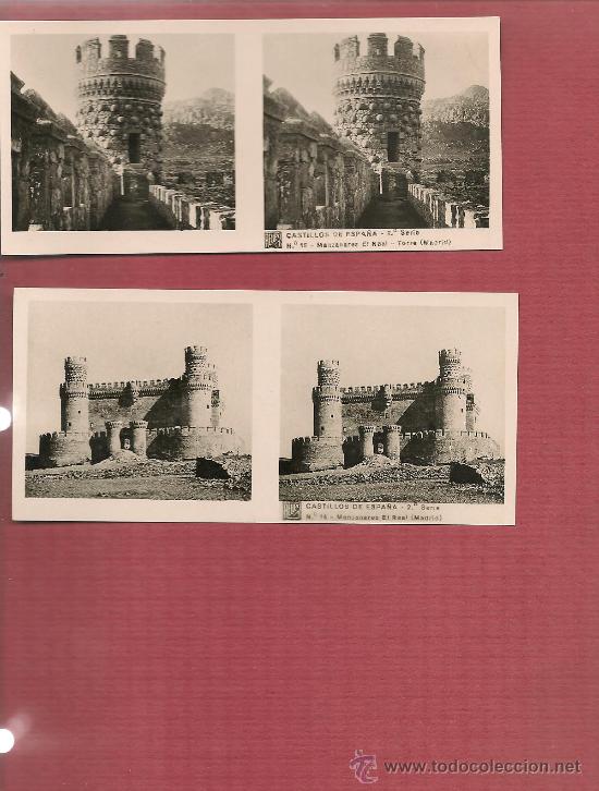 Fotografia antiga: 01471 2 fotografia estereoscopica original CASTILLO MANZANARES EL REAL prox 1920,,6* 13 cm
