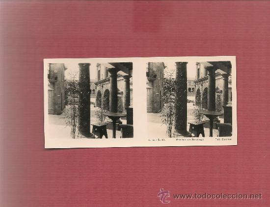 Fotografia antiga: 01447 FOTOGRAFIA ESTEREOSCOPICA PUEBLO ESPA&Ntilde;OL Gracias de Santiago E B serie III fot Codina