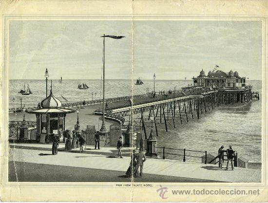 Fotograf&iacute;a antigua: Fotografia  antigua sobre 1900 de &lsquo;Pier from Palace Hotel&rsquo;