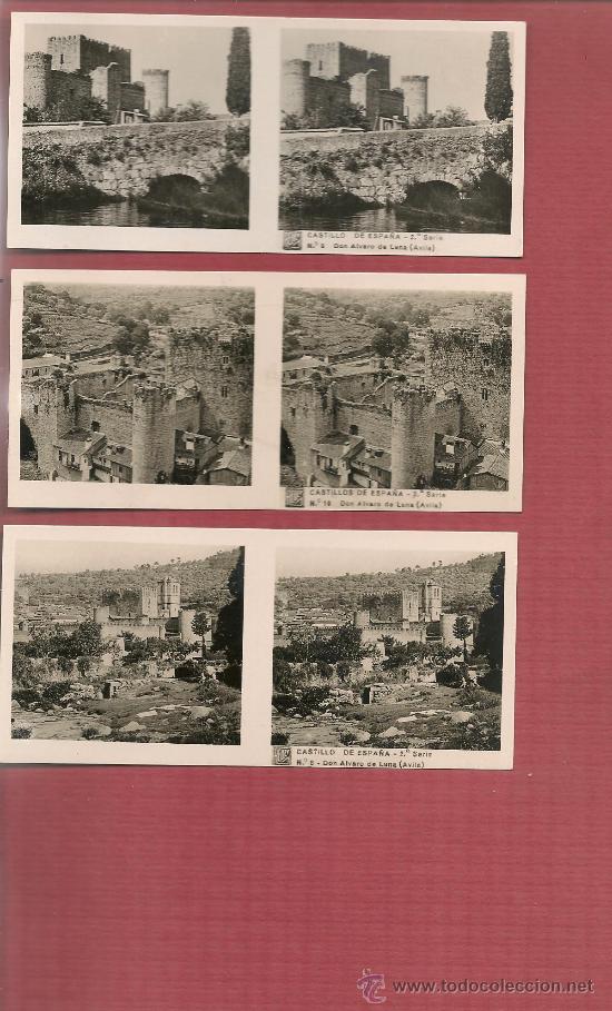 Fotografia antiga: 3 fotografia estereoscopica original CASTILLO DON ALVARO DE LUNA AVILA