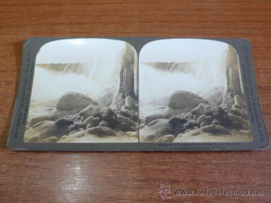 Fotograf&iacute;a antigua: FOTOGRAF&Iacute;A ESTEREOSC&Oacute;PICA. VISTA DE LAS CASCADAS DEL NI&Aacute;GARA EN HINVIERNO. 1902.