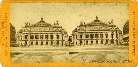 Fotografia antiga: VISTA ESTEROSCOPICA PARIS FRANCIA OPERA SIGLO XIX