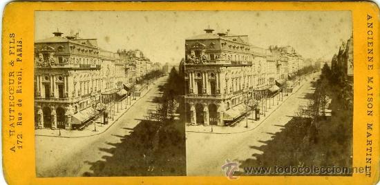 Fotografia antiga: VISTA ESTEROSCOPICA PARIS FRANCIA SIGLO XIX BOULEVART SAN MARTIN