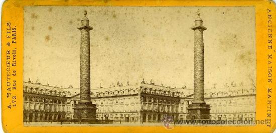 Fotografia antiga: VISTA ESTEROSCOPICA PARIS FRANCIA SIGLO XIX COLUMNA VENDOME