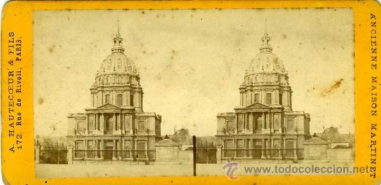 Fotografia antiga: VISTA ESTEROSCOPICA PARIS FRANCIA SIGLO XIX LOS INVALIDOS