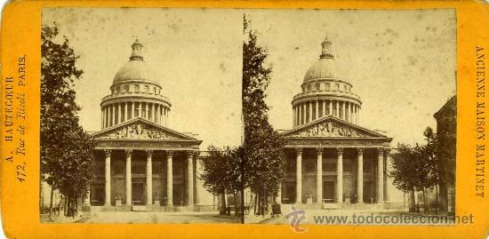 Fotografia antiga: VISTA ESTEROSCOPICA PARIS FRANCIA SIGLO XIX PANTHENON