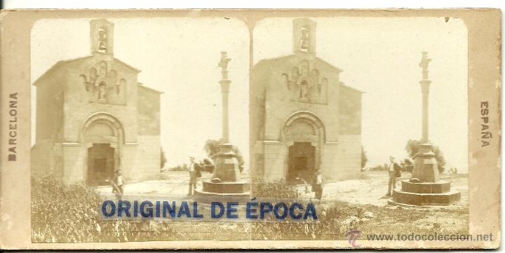 Fotografia antiga: (ES-116)FOTOGRAFIA ESTEREOSCOPICA DE MONTSERRAT-HERMITA DE SAN MIGUEL