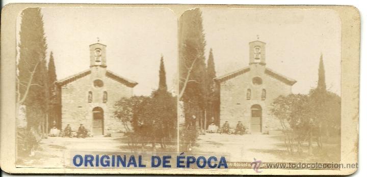 Fotografia antica: (ES-115)FOTOGRAFIA ESTEREOSCOPICA DE MONTSERRAT-ERMITA DE SAN ACISCLO Y SANTA VICTORIA