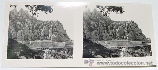 Fotografia antica: ANTIGUA FOTO  ESTEREOSCOPICA DE MONTSERRAT - 6 X 13 CMS - RELLEY - EL ESCANER TOMADO NO HACE JUSTICI