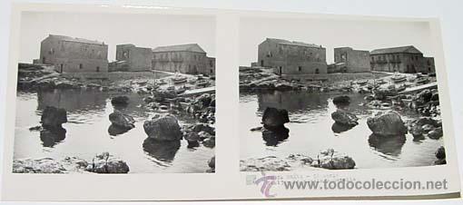 Fotografia antica: ANTIGUA FOTO  ESTEREOSCOPICA DE LA COSTA BRAVA - LA ESCALA - 6 X 13 CMS - RELLEY - EL ESCANER TOMADO