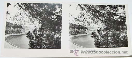 Fotografia antiga: ANTIGUA FOTO  ESTEREOSCOPICA DE LA COSTA BRAVA - SANTA CRISTINA - 6 X 13 CMS - RELLEY - EL ESCANER T