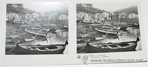 Fotografia antica: ANTIGUA FOTO  ANTIGUA FOTO  ESTEREOSCOPICA DE LA COSTA BRAVA - LA RIERA- 6 X 13 CMS - RELLEY - EL ES