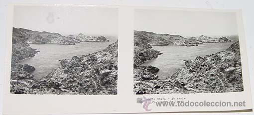 Fotografia antiga: ANTIGUA FOTO  ESTEREOSCOPICA DE LA COSTA BRAVA - CABO DE CREUS - 6 X 13 CMS - RELLEY - EL ESCANER TO