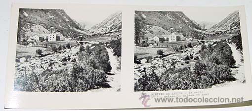 Fotografia antica: ANTIGUA FOTO  ESTEREOSCOPICA DE LA COSTA BRAVA - PIRINEO DE LERIDA - 6 X 13 CMS - RELLEY - EL ESCANE
