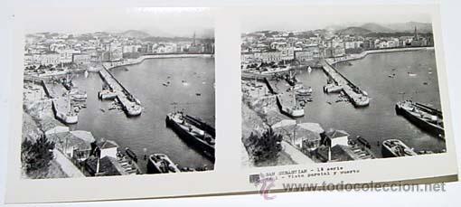 Antique Photography: ANTIGUA FOTO  ESTEREOSCOPICA DE SAN SEBASTIAN - 6 X 13 CMS - RELLEY - EL ESCANER TOMADO NO HACE JUST