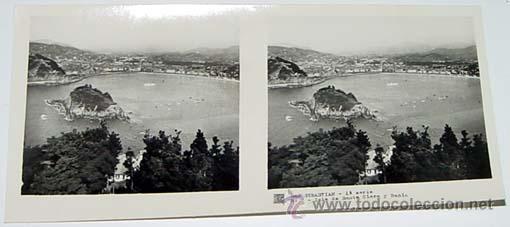 Fotografia antiga: ANTIGUA FOTO  ESTEREOSCOPICA DE SAN SEBASTIAN - 6 X 13 CMS - RELLEY - EL ESCANER TOMADO NO HACE JUST
