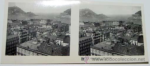 Fotografia antiga: ANTIGUA FOTO  ESTEREOSCOPICA DE SAN SEBASTIAN - 6 X 13 CMS - RELLEY - EL ESCANER TOMADO NO HACE JUST