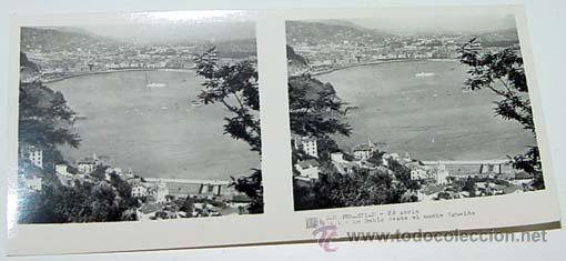 Fotografia antiga: ANTIGUA FOTO  ESTEREOSCOPICA DE SAN SEBASTIAN - 6 X 13 CMS - RELLEY - EL ESCANER TOMADO NO HACE JUST