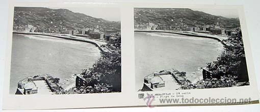 Fotografia antiga: ANTIGUA FOTO  ESTEREOSCOPICA DE SAN SEBASTIAN - 6 X 13 CMS - RELLEY - EL ESCANER TOMADO NO HACE JUST