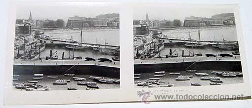 Fotografia antiga: ANTIGUA FOTO  ESTEREOSCOPICA DE SAN SEBASTIAN - 6 X 13 CMS - RELLEY - EL ESCANER TOMADO NO HACE JUST