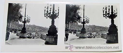 Fotografia antiga: ANTIGUA FOTO  ESTEREOSCOPICA DE SAN SEBASTIAN - 6 X 13 CMS - RELLEY - EL ESCANER TOMADO NO HACE JUST