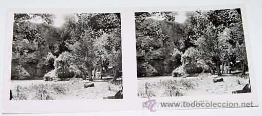 Fotografia antica: ANTIGUA FOTO ESTEREOSCOPICA DE MONASTERIO DE PIEDRA - 6 X 13 CMS - RELLEY - EL ESCANER TOMADO NO HAC