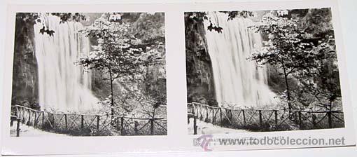 Fotografia antica: ANTIGUA FOTO ESTEREOSCOPICA DE MONASTERIO DE PIEDRA - 6 X 13 CMS - RELLEY - EL ESCANER TOMADO NO HAC