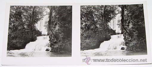 Fotografia antica: ANTIGUA FOTO ESTEREOSCOPICA DE MONASTERIO DE PIEDRA - 6 X 13 CMS - RELLEY - EL ESCANER TOMADO NO HAC
