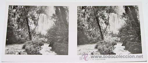 Fotografia antica: ANTIGUA FOTO ESTEREOSCOPICA DE MONASTERIO DE PIEDRA - 6 X 13 CMS - RELLEY - EL ESCANER TOMADO NO HAC