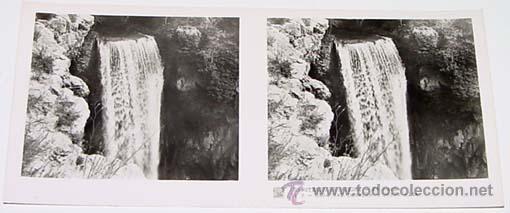 Fotografia antica: ANTIGUA FOTO ESTEREOSCOPICA DE MONASTERIO DE PIEDRA - 6 X 13 CMS - RELLEY - EL ESCANER TOMADO NO HAC