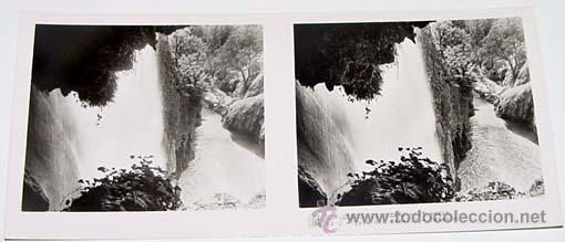 Fotografia antica: ANTIGUA FOTO ESTEREOSCOPICA DE MONASTERIO DE PIEDRA - 6 X 13 CMS - RELLEY - EL ESCANER TOMADO NO HAC