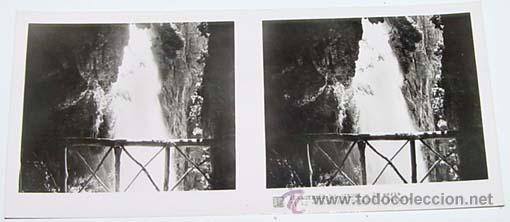 Fotografia antica: ANTIGUA FOTO ESTEREOSCOPICA DE MONASTERIO DE PIEDRA - 6 X 13 CMS - RELLEY - EL ESCANER TOMADO NO HAC