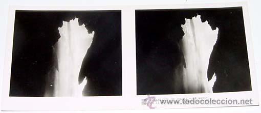 Fotografia antica: ANTIGUA FOTO ESTEREOSCOPICA DE MONASTERIO DE PIEDRA - 6 X 13 CMS - RELLEY - EL ESCANER TOMADO NO HAC