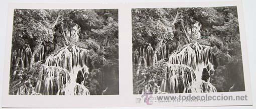 Fotografia antica: ANTIGUA FOTO ESTEREOSCOPICA DE MONASTERIO DE PIEDRA - 6 X 13 CMS - RELLEY - EL ESCANER TOMADO NO HAC