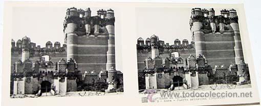 Fotografia antica: ANTIGUA FOTO ESTEREOSCOPICA DE CASTILLOS DE ESPA&Ntilde;A - COCA - 6 X 13 CMS - RELLEY - EL ESCANER TOMADO