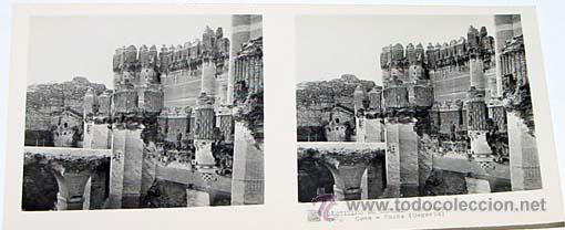 Fotografia antica: ANTIGUA FOTO ESTEREOSCOPICA DE CASTILLOS DE ESPA&Ntilde;A - COCA - 6 X 13 CMS - RELLEY - EL ESCANER TOMADO