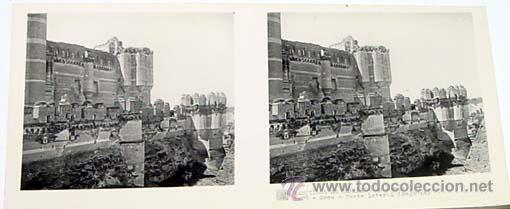 Fotografia antica: ANTIGUA FOTO ESTEREOSCOPICA DE CASTILLOS DE ESPA&Ntilde;A - COCA - 6 X 13 CMS - RELLEY - EL ESCANER TOMADO