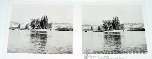 Fotografia antiga: ANTIGUA FOTO ESTEREOSCOPICA DE GINEBRA - SUIZA - 6 X 13 CMS - RELLEY - EL ESCANER TOMADO NO HACE JUS