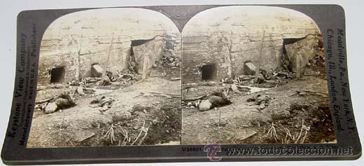 Antique Photography: VICTIMAS DESPUES DE LA BATALLA - ED. KEYSTONE VIEW COMPANY - MADE IN U.S.A - MIDE 18 X 9 CMS.
