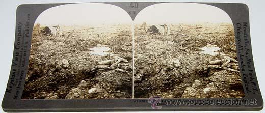 Antique Photography: CAMPO DE DESOLACION Y DE VICTIMAS - ED. KEYSTONE VIEW COMPANY - MADE IN U.S.A - MIDE 18 X 9 CMS.