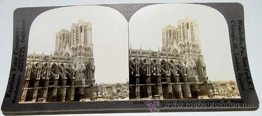Fotografia antiga: RUINAS DE LA CATEDRAL (FRANCIA) - ED. KEYSTONE VIEW COMPANY - MADE IN U.S.A - MIDE 18 X 9 CMS.