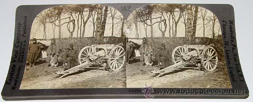 Fotografia antiga: CA&Ntilde;ON DE 75 MM CERCA DE LAS TRINCHERAS ALEMANAS - ED. KEYSTONE VIEW COMPANY - MADE IN U.S.A - MIDE 1